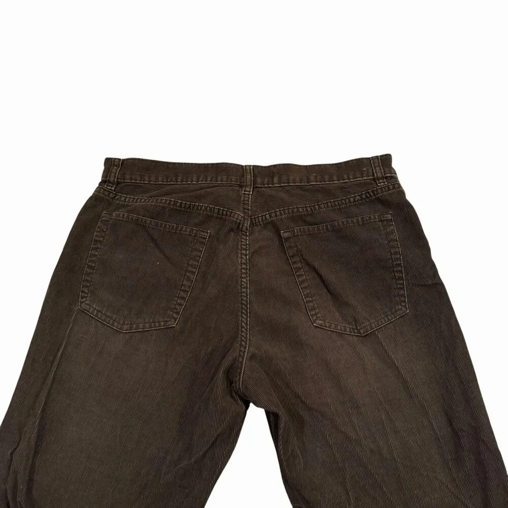 Banana Republic Pants Corduroy Mens Olive Green Straight 35/32 Button‎ Fly
